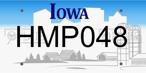 HMP048 Iowa License Plate