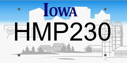 HMP230 Iowa License Plate