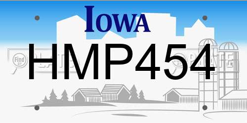 HMP454 Iowa License Plate