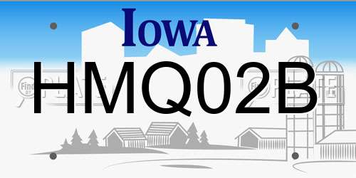 HMQ02B Iowa License Plate