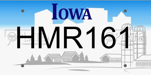 HMR161 Iowa License Plate