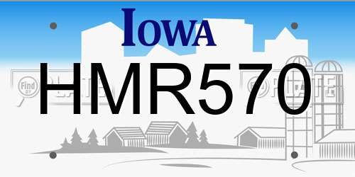 HMR570 Iowa License Plate