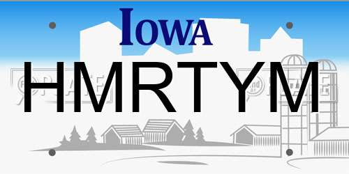 HMRTYM Iowa License Plate