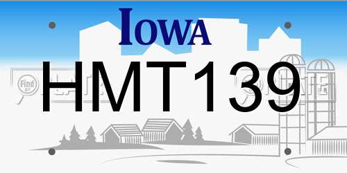 HMT139 Iowa License Plate