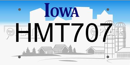 HMT707 Iowa License Plate