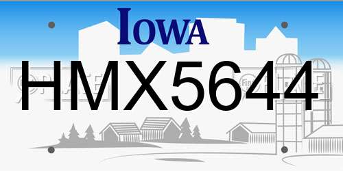 HMX5644 Iowa License Plate