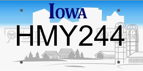 HMY244 Iowa License Plate