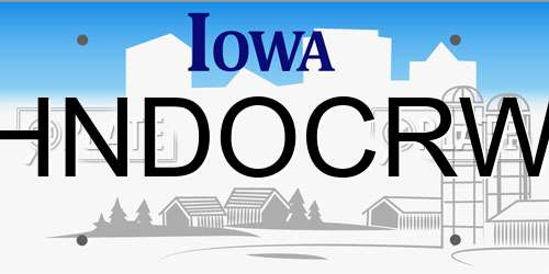 HNDOCRW Iowa License Plate