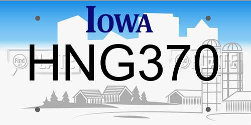 HNG370 Iowa License Plate