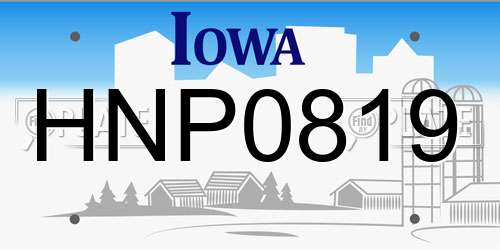 HNP0819 Iowa License Plate