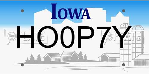 HO0P7Y Iowa License Plate