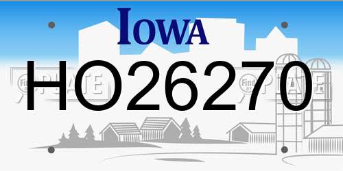 HO26270 Iowa License Plate