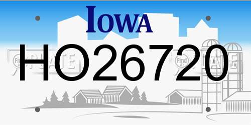 HO26720 Iowa License Plate