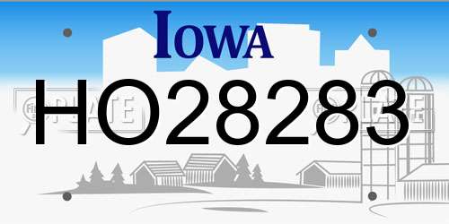 HO28283 Iowa License Plate