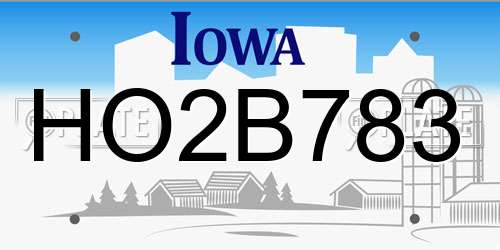HO2B783 Iowa License Plate