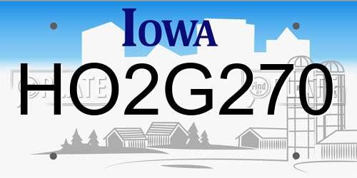 HO2G270 Iowa License Plate