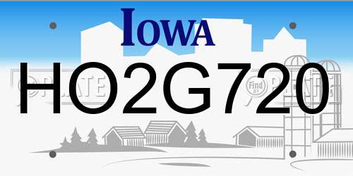 HO2G720 Iowa License Plate
