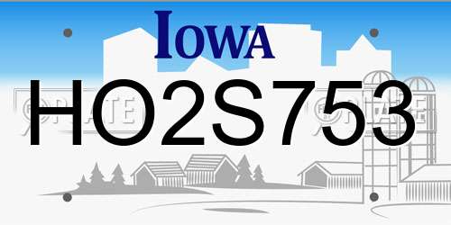 HO2S753 Iowa License Plate