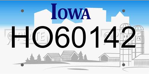 HO60142 Iowa License Plate