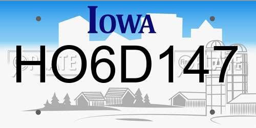 HO6D147 Iowa License Plate