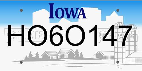 HO6O147 Iowa License Plate
