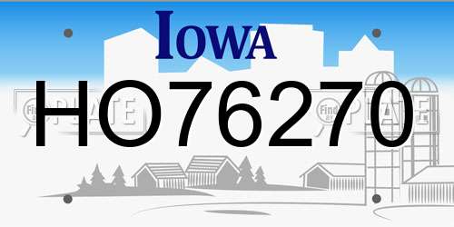 HO76270 Iowa License Plate
