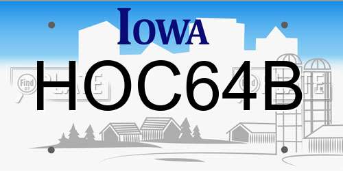 HOC64B Iowa License Plate
