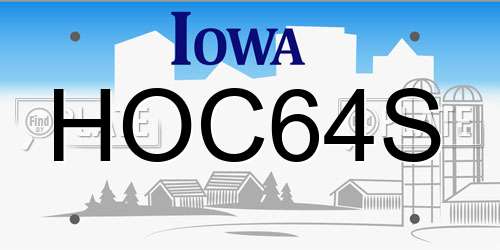 HOC64S Iowa License Plate