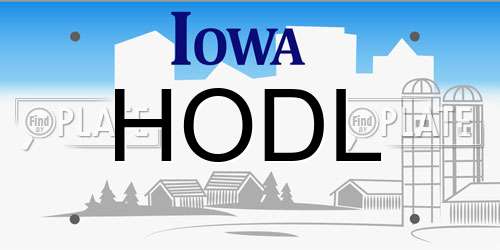 HODL Iowa License Plate