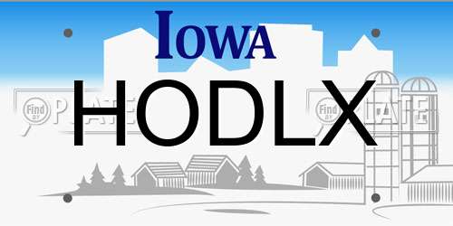 HODLX Iowa License Plate