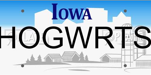 HOGWRTS Iowa License Plate