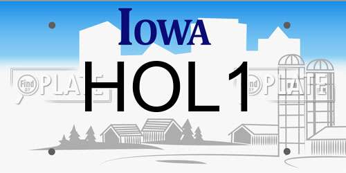 HOL1 Iowa License Plate