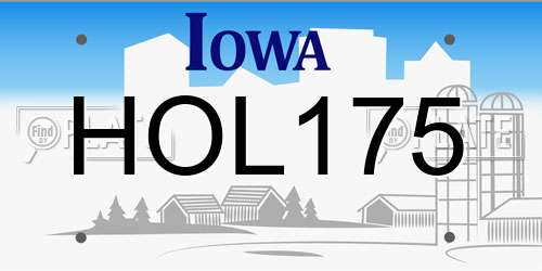 HOL175 Iowa License Plate