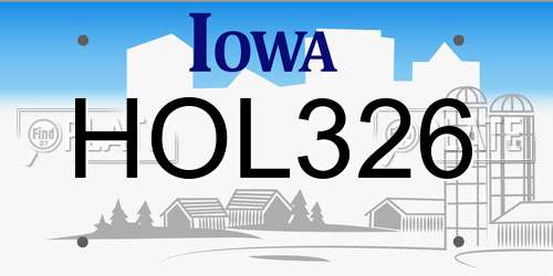HOL326 Iowa License Plate