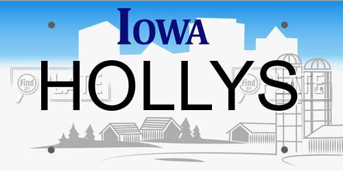 HOLLYS Iowa License Plate