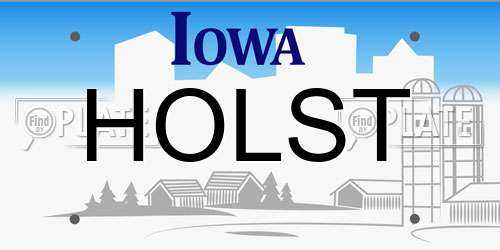 HOLST Iowa License Plate