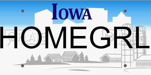 HOMEGRL Iowa License Plate