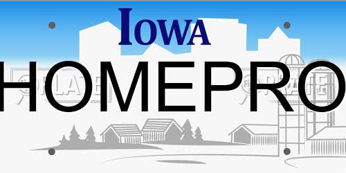 HOMEPRO Iowa License Plate