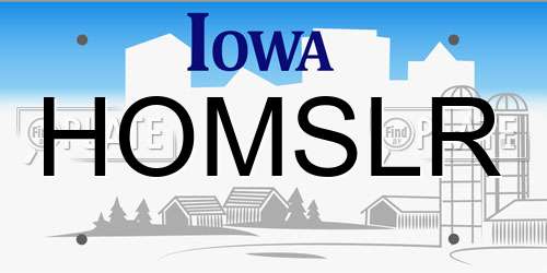 HOMSLR Iowa License Plate