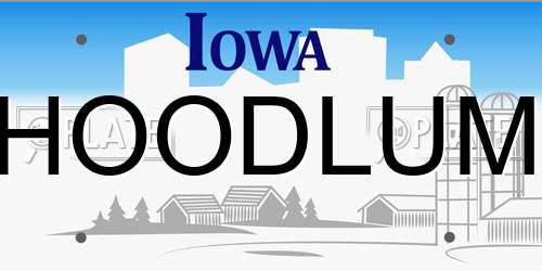 HOODLUM Iowa License Plate