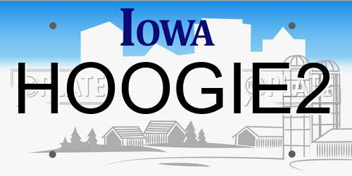 HOOGIE2 Iowa License Plate