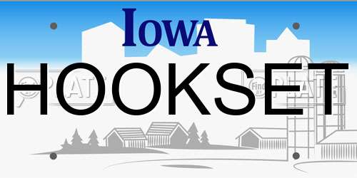 HOOKSET Iowa License Plate