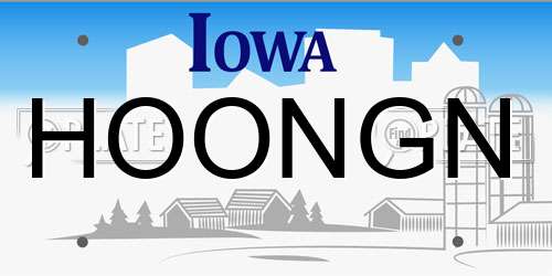 HOONGN Iowa License Plate