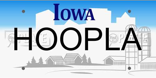 HOOPLA Iowa License Plate