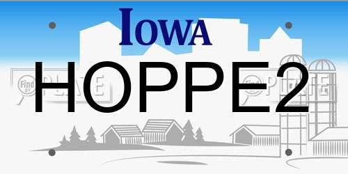 HOPPE2 Iowa License Plate
