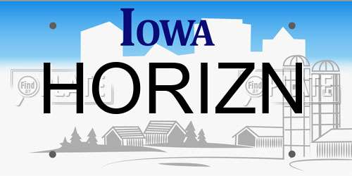 HORIZN Iowa License Plate