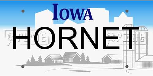 HORNET Iowa License Plate