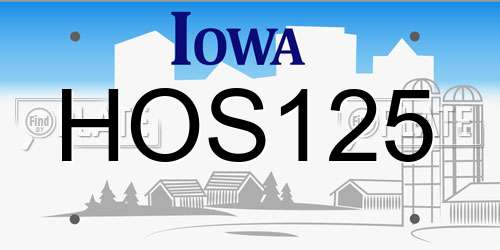 HOS125 Iowa License Plate