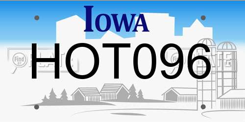 HOT096 Iowa License Plate