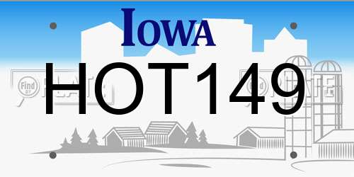 HOT149 Iowa License Plate